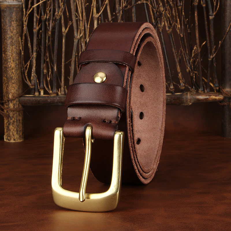 Leather Work Jeans - Cinture da uomo in vera pelle