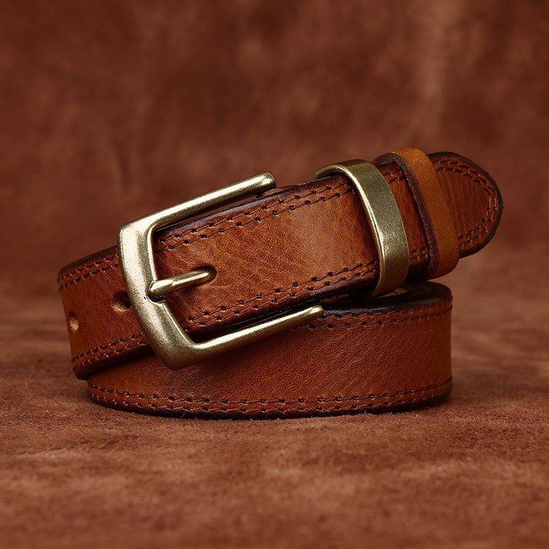 Leather Work Jeans - Cinture in vera pelle di alta