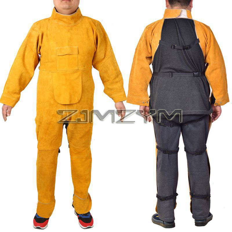 Leather Work Overalls - Tuta da saldatura in pelle di